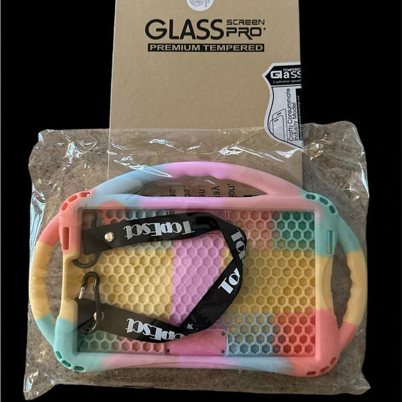 Kids Rainbow Case & Protective GlassWith Strap For Samsung Tablet Brand New - Picture 2 of 5